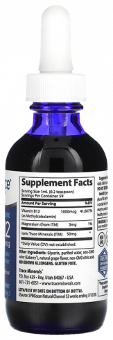 Trace Minerals Ионный B12, 59 мл