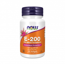 NOW Vitamin E-200 With Mixed Tocopherols, 100 капсул